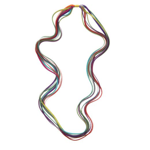Multicoloured pleat satin necklace